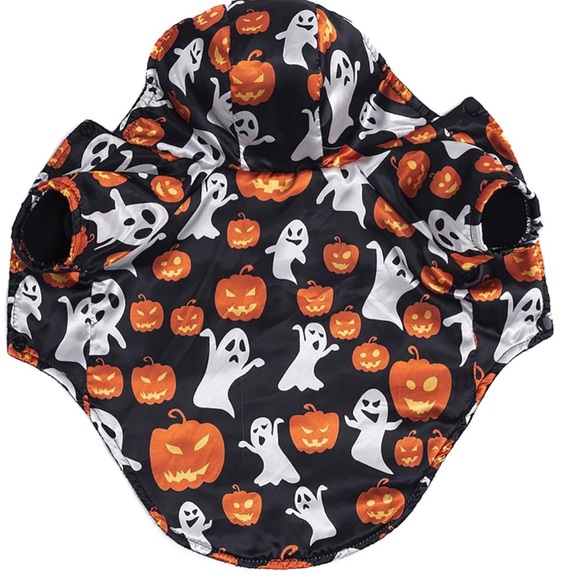 Dog /Cat Ghost Pumpkin Cloak Costume NWOT - Picture 2 of 5